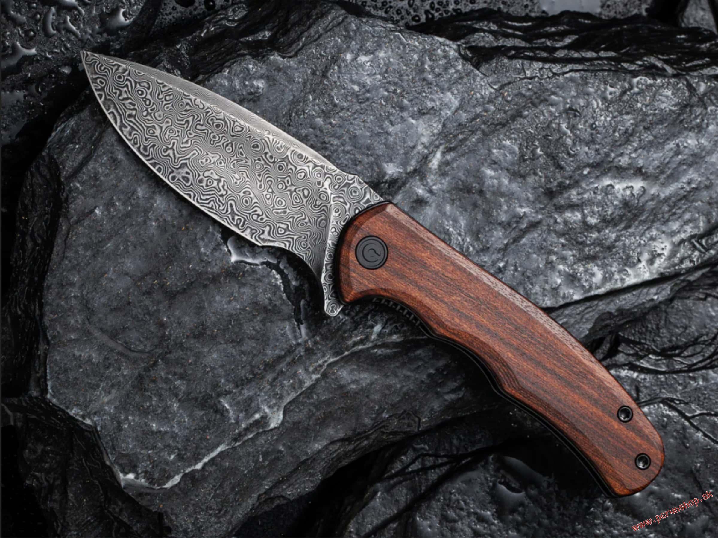 Nôž Civivi Mini Praxis Guibourtia Wood Damascus 